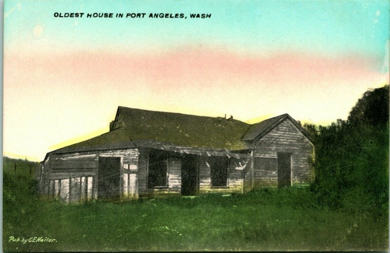 Vtg Postcard c 1910 - Oldest House In Port Angeles, Washington - Unused