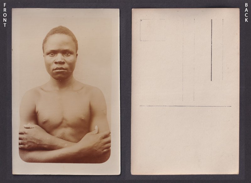 Vinatge postcard, RPPC, African man