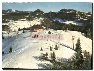 Postcard Modern Metabief Mont d'Or Doubs Summit and the Swiss mountains