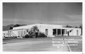 F56/ Redlands California Postcard RPPC 50s Commons Building University