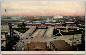 Union Station and Capitol Hill Providence Rhode Island RI Broadway Postcard