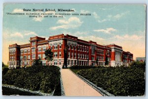 State Normal School Milwaukee Wisconsin WI Pittsburg Roofer Advertising Postcard