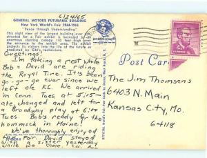 New York World Fair General Motors Futurama 1964 Peace thru Und  Postcard # 8520