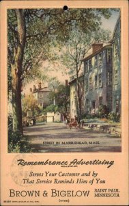 Marblehead Massachusetts MA Street Scene Calendar Cards Ad Vintage Postcard