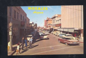 NOGALES ARIZONA DOWNTOWN STREET SCENE 1959 CHEVROLET VINTAGE POSTCARD 