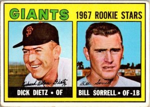 1967 Topps Baseball Card Dick Dietz Bill Sorrell San Francisco Giants sk2220