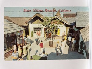 Alpine Village Torrance CA Bavarian German Shops Restaurants Postcard 1970