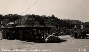 RPPC Real Photo Postcard - Mexican Border Crossing - 1954 - Nogales, Arizona