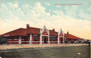 Alexandria Louisiana Union Depot Train Station Vintage Postcard AA41484