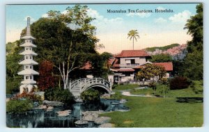 HONOLULU, HI Hawaii   MOANALUA TEA GARDEN - Pagoda & Bridge  c1910s  Postcard