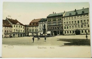 Germany Glauchau Market c1906 Postcard I18