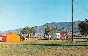 CA, California LAKE ELSINORE CAMPING SITE Tents~Trailers c1950's Chrome Postcard