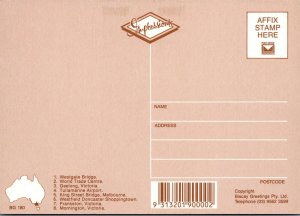 Maps Postcard - Map and Views Around Melbourne, Australia  RR23530