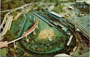 Tomorrowland Disneyland CA Seen from Matterhorn Mtn Unused Disney Postcard F65