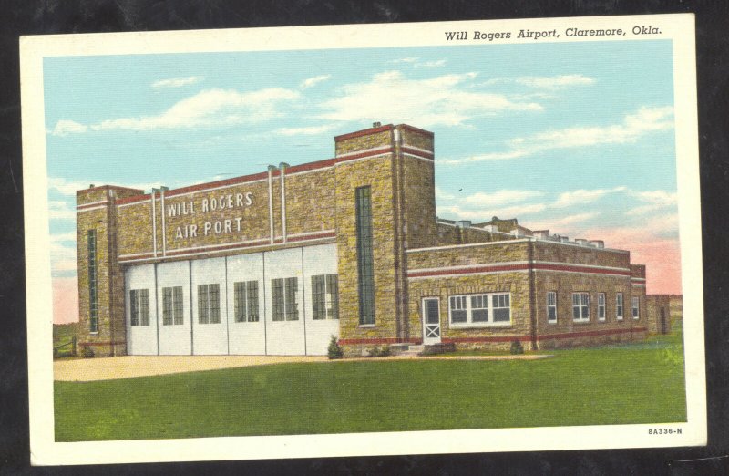 CLAREMORE OKLAHOMA WILL ROGERS AIRPORT VINTAGE POSTCARD AVIATION