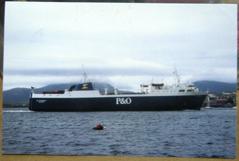 Postcard Ship MV St Rognvald P & O Ferries arriving Stromness - posted 1998