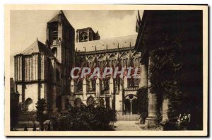 Old Postcard Bourges La Cathedrale Five Portals Facade