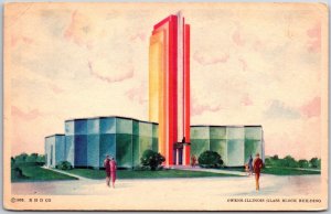 Owens-Illinois Glass Block Building Century Of Progress Toledo Ohio OH Postcard