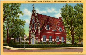 Vtg 1940s Zwaanendael House Memorial First Settlement Lewes Delaware DE Postcard