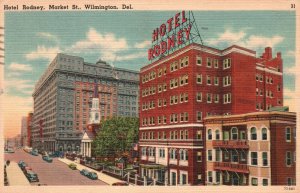 Wilmington DE-Delaware, 1948 Hotel Rodney Market Street Mar Pub Vintage Postcard