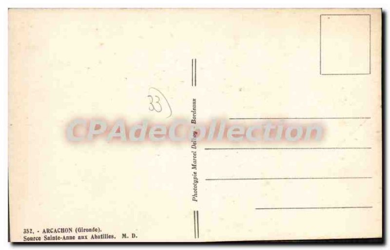 Old Postcard Arcachon Source Saint Anne of Abatilles