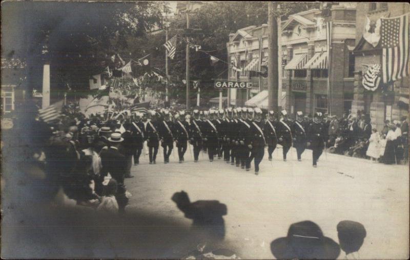 Saratoga Springs NY Parade Street Scene 1907 Real Photo Postcard