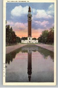Linen Postcard-Carillon War Memorial..Richmond,Virginia