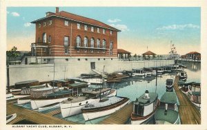 Postcard New York Albany Yacht Club boats Hughes Teich 22-14306