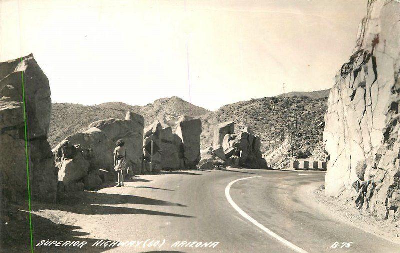 1940s Superior Highway Arizona RPPC real photo postcard 9359