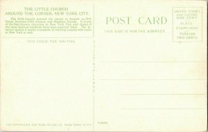 Little Church New York City 29th Street Fifth Avenue Madison Streets Postcard 