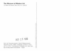 Henri de Toulouse Lautrec - Bust of Mademoiselle