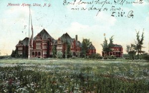 Vintage Postcard 1906 Masonic Home Building Houses Field Utica New York N. Y.