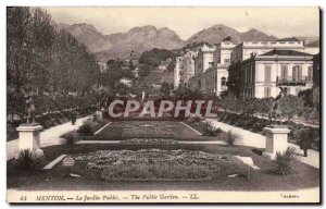 Old Postcard Menton The Public Garden