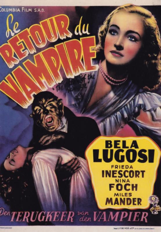 The Return Of The Vampire Bela Lugosi French Cinema Poster Postcard