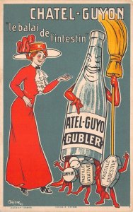 CHATEL-GUYON WOMAN BOTTLE FRANCE ARTIST SIGNED MEDICAL ADVERTISING POSTCARD