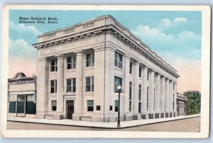 Arkansas City Kansas Postcard Post Office Building Exterior Scene  1918 Antique