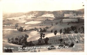 RPPC, Keysers Ridge MD Maryland   THE COVE ~ OAKLAND ROAD   ca1930's Postcard