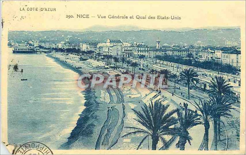 Postcard Old Nice Vue Generale and US Quai