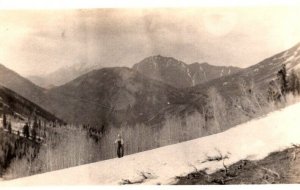 RPPC  Old Man on Snowy Mountain     - Real Photo Postcard  1910