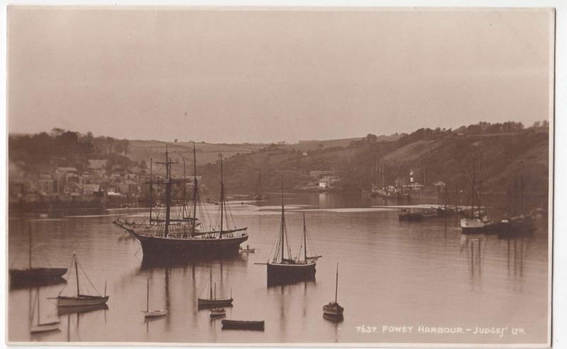 Cornwall; Fowey Harbour RP PPC By Judges, Unposted, Variety Of Sail Vessels