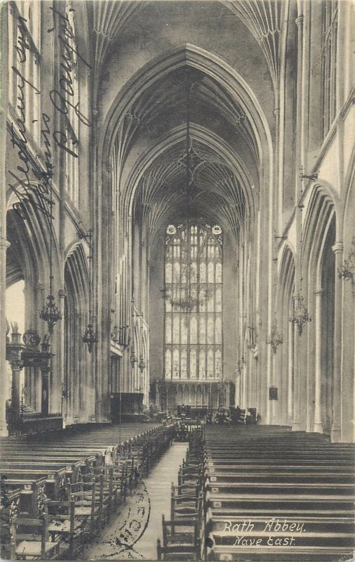 Postcard Europe UK England Bath abbey nave east