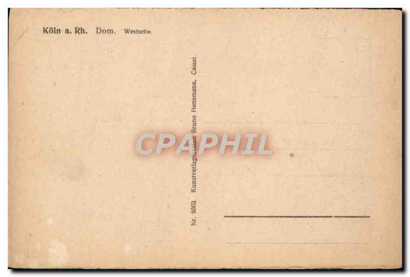 Postcard Old Koln Dom Westseite