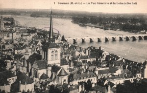 Vintage Postcard Saumur La Vue Generale Et La Loire France