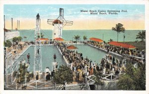 FL, Florida MIAMI BEACH CASINO POOL  High Diving Board~Windmill c1920's Postcard