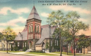 1954 Christ Episcopal Church A.D. 1886 Oil City Pennsylvania PA Posted Postcard