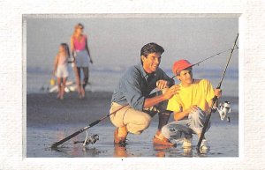 Man with Boy and their Rods Fishing Unused 