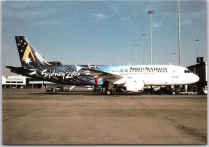 Airplane Ansett Australia Olympia Sydney 2000 Airbus A320-211 VH-HYB Postcard