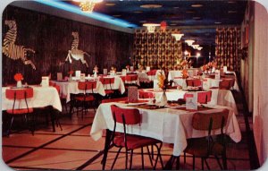 Golfs Restaurant Saskatoon SK Golfs Zebra Room Interior Unused Postcard H28