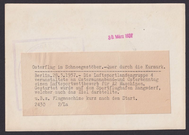 GERMANY 1937, Weltbild photo, Across the Kurmark, Aviation