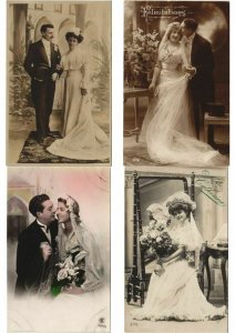 WEDDING DRESSES ROMANTIC  REAL PHOTO 100 CPA Pre-1940 (L4369)